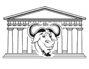  [A GNU in front of the Parthenon] 